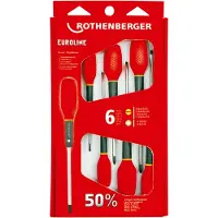 Rothenberger Schraubendreher-Set EUROLINE, 2xPZ, 4xSchlitz