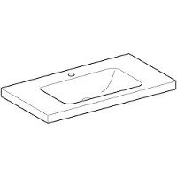 Geberit Waschtisch iCon Light 90x48cm, HL mi, o. ÜL, m Ablagefl., we.