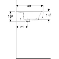 Geberit Renova Nr.1 Comprimo Neu Handwaschbecken, 50x25cm, mit Hahnloch rechts, 276150600, Farbe: Weiß, mit KeraTect
