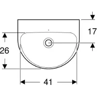 Geberit Handwaschbecken RENOVA o HL o ÜL 450x360mm we KT