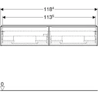 Geberit 502.314.JK.1, Grau, 2 Schublade(n), 1184 mm, 476 mm, 247 mm