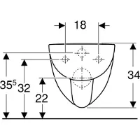Geberit Wand-WC Renova Comprimo Renova Compact Tiefspüler mit Spülrand weiß glänzend ohne WC-Sitz 203245000
