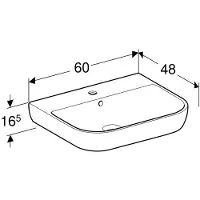 Geberit Waschtisch Smyle 60 cm weiß mit Beschichtung 500228018