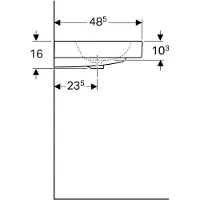 Geberit Waschtisch iCon 120x48,5cm, o. Hahnl., we., mit Überlauf
