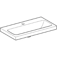 Geberit iCon Light Waschtisch mit verkürzter Ausladung, 75 cm x 42 cm, mit Hahnloch und ohne Überlauf,501842, 501.842.00.5, Farbe: weiß