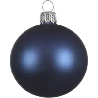 Newport 4 Weihnachtskugeln aus Glas matt 10 cm nachtblau KSD (blauw)