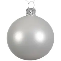 Décoris 4 Glas-Weihnachtskugeln mattiert 10 cm winterlich weiß KSD (wit)