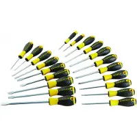 Stanley Tools sta060213 Essential Schraubendreher, gelb/schwarz (20 Stück)