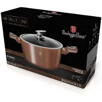 Berlinger Haus BH-1514 Rosegold Metallic LINE 20CM Kochtopf inkl. Deckel, Aluminium, 20 cm Durchmesser, Induktionsherd-geeignet, Antihaftbeschichtung