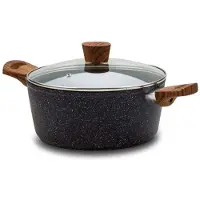Nava Topf / Kochtopf NATURE mit Deckel Granitbeschichtung 24 cm 4l für Gasherd Induktion