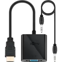 Goobay 68793, 0,1 m, VGA (D-Sub), HDMI Typ A (Standard), Männlich, Weiblich, Gerade