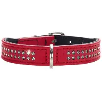Hunter Halsband Diamond Petit XS (32), rot/schwarz