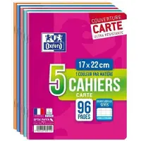 Oxford Cahier piq–re, 170 x 220 mm, seyŠs, 96 pages,lot de 5