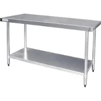 Vogue Edelstahl Arbeitstisch mit Regalboden 180 x 60cm