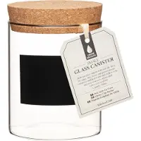 Natural Elements KitchenCraft Jar de Storage de Ecological Glass & Label de Customisable Slate 10 x 13 cm 700 ml