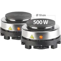 Rosenstein & Söhne 2er-Set elektrische Mini-Einzel-Kochplatten, stufenlos, je 500 Watt