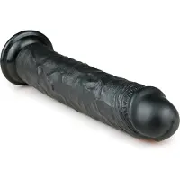 EasyToys - Extragroßer Saugnapf-Dildo (28,5 cm) - Schwarz
