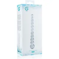 Huismerk Glas Nr. 20 - Perlen-Glasdildo (transparent)