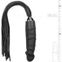 EasyToys Flogger - Peitsche und Silikon-Dildo in einem (schwarz)