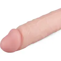 Huismerk Glynn – realistischer Dildo mit Hoden - 25 cm (natur)