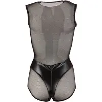 Cottelli - Glänzender Netz-Body (schwarz) - XL
