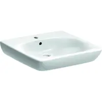 Geberit Waschtisch RENOVA COMFORT 550 x 550 mm, barrierefrei, mit Hahnloch, mit Überlauf weiß