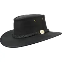 Barmah Hats Lederhut Foldaway Bronco-Rindleder unisex schwarz, XL