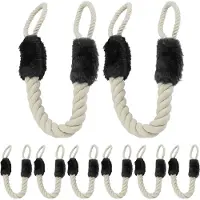 Relaxdays 8 x Türkordel Klemmschutz schwarz Beige,Schwarz