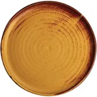 Olympia Canvas runder Teller mit schmalem Rand siena-rost 26,5cm