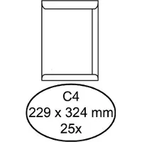Quantore 25 weisse selbstklebende Umschläge 120gr C4 229 x 324 mm