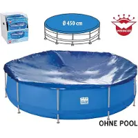 Happy People Poolabdeckung Rund Stahlrahmenpool 427 cm Abdeckplane Poolplane 450 cm Gummizug
