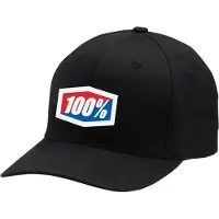 100% Classic Flexfit Cap unisex schwarz, S/M