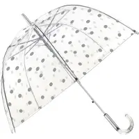 Smati Regenschirm durchsichtig transparent mit Automatik Stockschirm (Wenig Silber)
