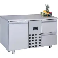 CombiSteel Gastro Kühltisch Kühltheke -2/+8°C 1Tür & 2 Schubladen 1/1GN 1300x700x850mm
