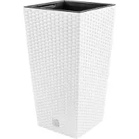 Autre - Rato Pflanzentopf mit 7,2 Litern und Einsatz 17 x 17 x 32,4 cm in Weiß