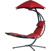 VIVERE Original „Traumstuhl“, Lounge, Korbweiden, Gepolsterter Sitz, Gepolsterte Rückenlehne, Polyester, Stahl, Rot