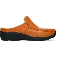 Wolky Clogs Roll Slide Printed Leather Ochre Damen-Schuhgröße 37