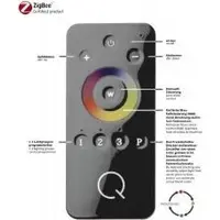 Q-Smart LED Deckenleuchte Q-Lenny aus Aluminium in Anthrazit RGBW inkl. Fernbedienung rund