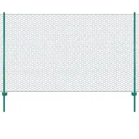 vidaXL Maschendrahtzaun mit Pfosten Stahl 25 x 1,5 m Grün