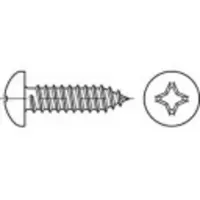 Toolcraft 1068080 Linsenblechschrauben 4.2 mm 9.5 mm Kreuzschlitz Phillips DIN 7981 Edelstahl A2 1000 St.