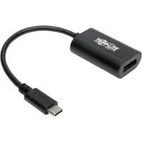 Tripp Lite U444-06N-DP4K6B USB-C-zu-DisplayPort-Adapter – 4K 60 Hz, Schwarz, 0,152 m, USB Typ-C, DisplayPort, Männlich, Weiblich, Nickel/Gold