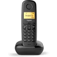 Gigaset A170, Analoges/DECT-Telefon, Kabelloses Mobilteil, 50 Eintragungen, Anrufer-Identifikation, Schwarz