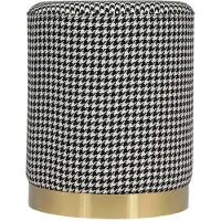 Hearthome & Living Hocker Gena 500 Schwarz / Weiß / Gold