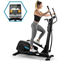 Capital Sports Kraftfit Crosstrainer, Stepper für Zuhause, Fitnessgerät für Zuhause, Hometrainer, Ellipsentrainer mit 20kg Schwungmasse, Leiser Heimtrainer mit 12 Programmme, Kinomap-Applikation & Bluetooth, Schwarz