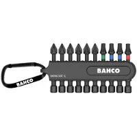 Bahco 1/4" Torsion Bit-Satz für Phillips/Pozidriv/Torx Schrauben im praktischem Kunststoffhalter - 10-t