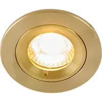 QAZQA - Modern Moderner Bad I Badezimmer Außen Einbaustrahler Gold I Messing rund IP44 - Xena I Außenbeleuchtung - Aluminium Rund - LED geeignet GU10