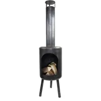 Esschert Design FF467, Tragbare Feuerstelle, offen, Brennholz, Schwarz, Draußen, Stahl