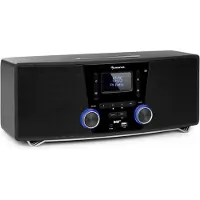 Auna Stockton Micro Stereosystem - 20W max. (2X 5W RMS), DAB+, UKW-Radiotuner, RDS-Funktion, CD-Player, Bluetooth, USB-Port, AUX-IN, OLED Display, X-Bass, EQ, Timer, Weckfunktion, schwarz