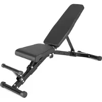 Capital Sports Flaptor Hantelbank klappbar - Trainingsbank mit 6-Winkel-Rückenlehne, Schrägbank mit neigbaren Sitzpolstern, 3-stufiger Fußanker, Stahlrahmen, schwarz