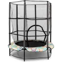 Klarfit Kinder Trampolin Indoor/Outdoor, Kleines Trampolin für Kinder ab 3 Jahre, Kindertrampolin Rutschfest, Kleinkind Trampolin mit Randabdeckung & Sicherheitsnetz, Trampolin Klein, ab 3-6 Jahre